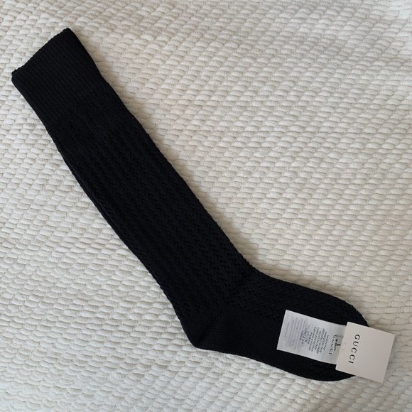 Gucci Knit Knee High Socks with GG logos in Black - Picture 4 of 8